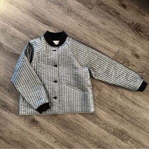 The Great Quilted metallic bomber jacket